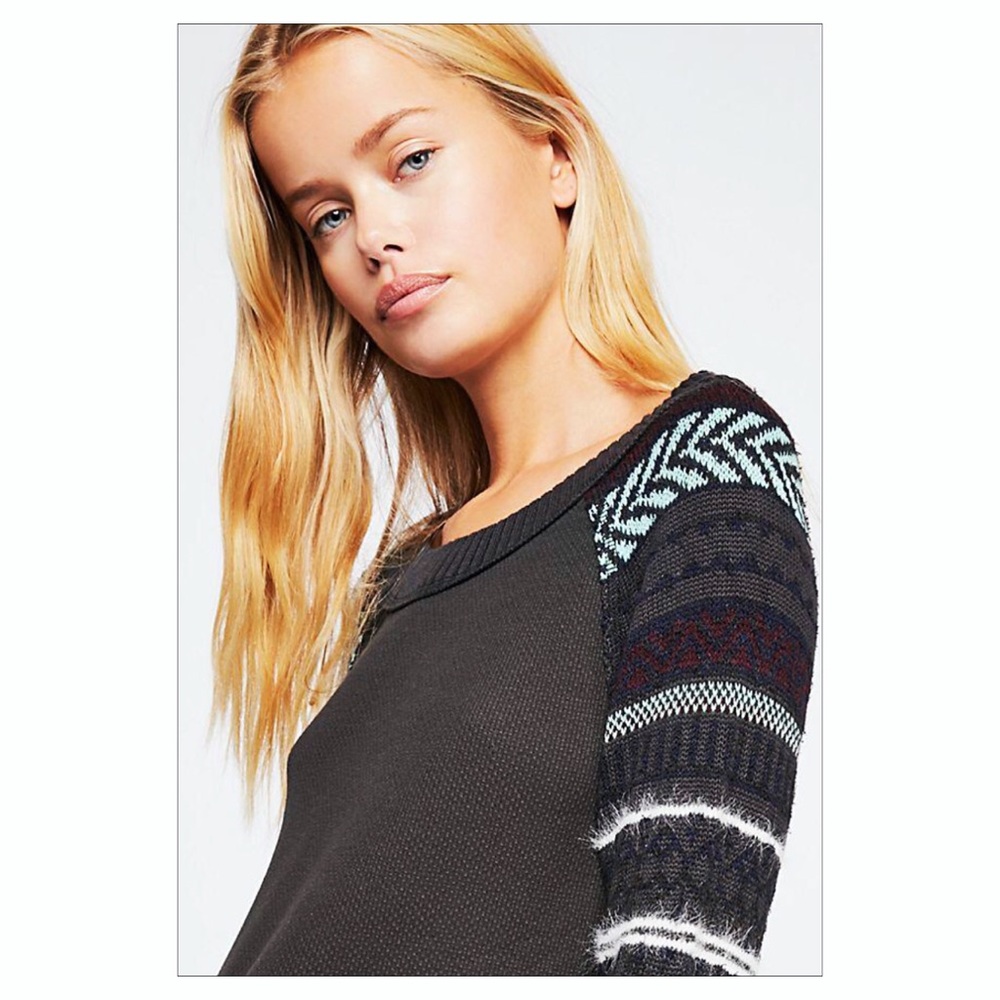 Free People Washed Black Fairground Thermal Top - Picture 3 of 3